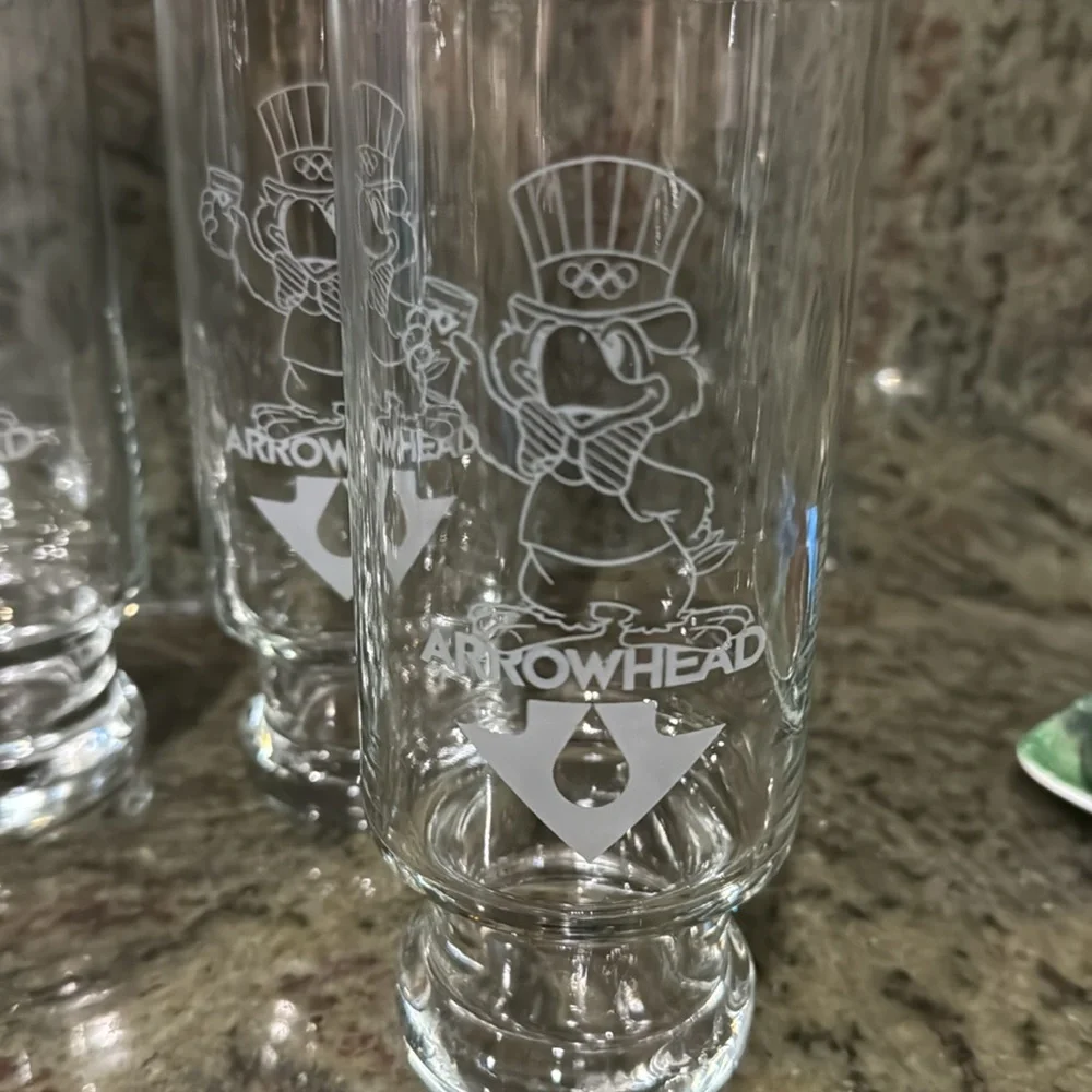 Arrowhead X Olympics 1984 Etched Sam the Olympic Eagle Glasses 6 Understated
